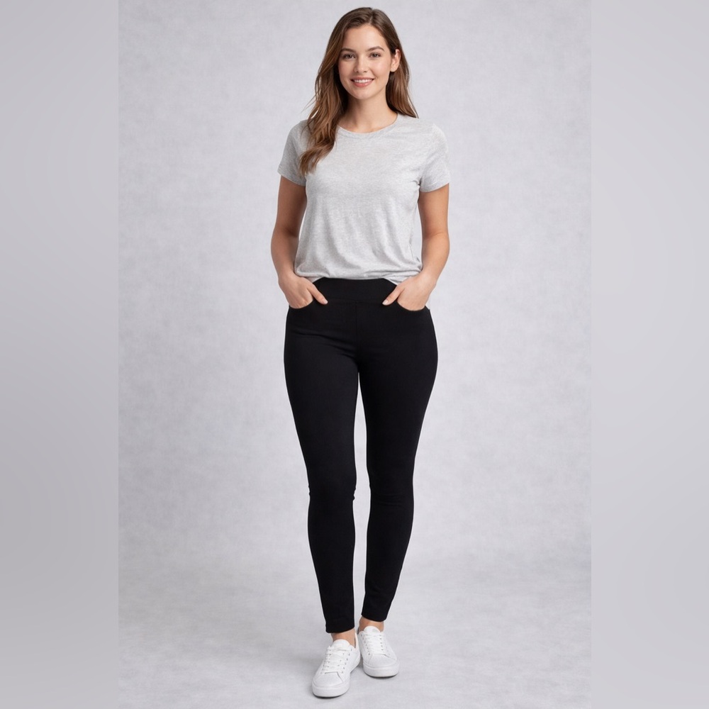 Lola Jeans Ana Jeggings Large Black Stretch Skinny Pull On Pants